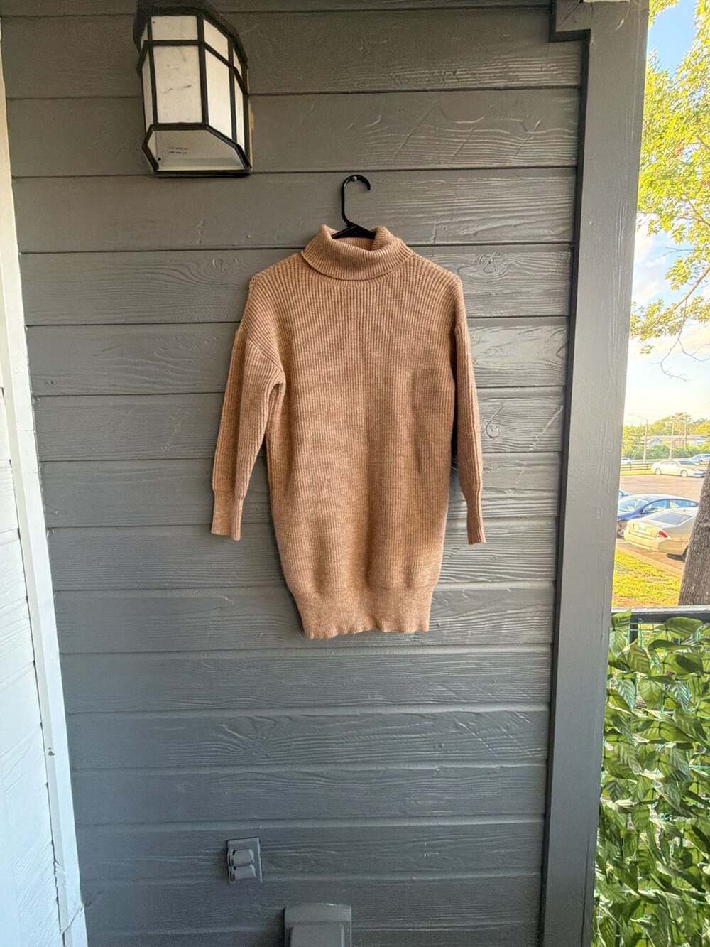 SHEIN Turtleneck Sweater Dress Size US 6 Brown Knit Mini